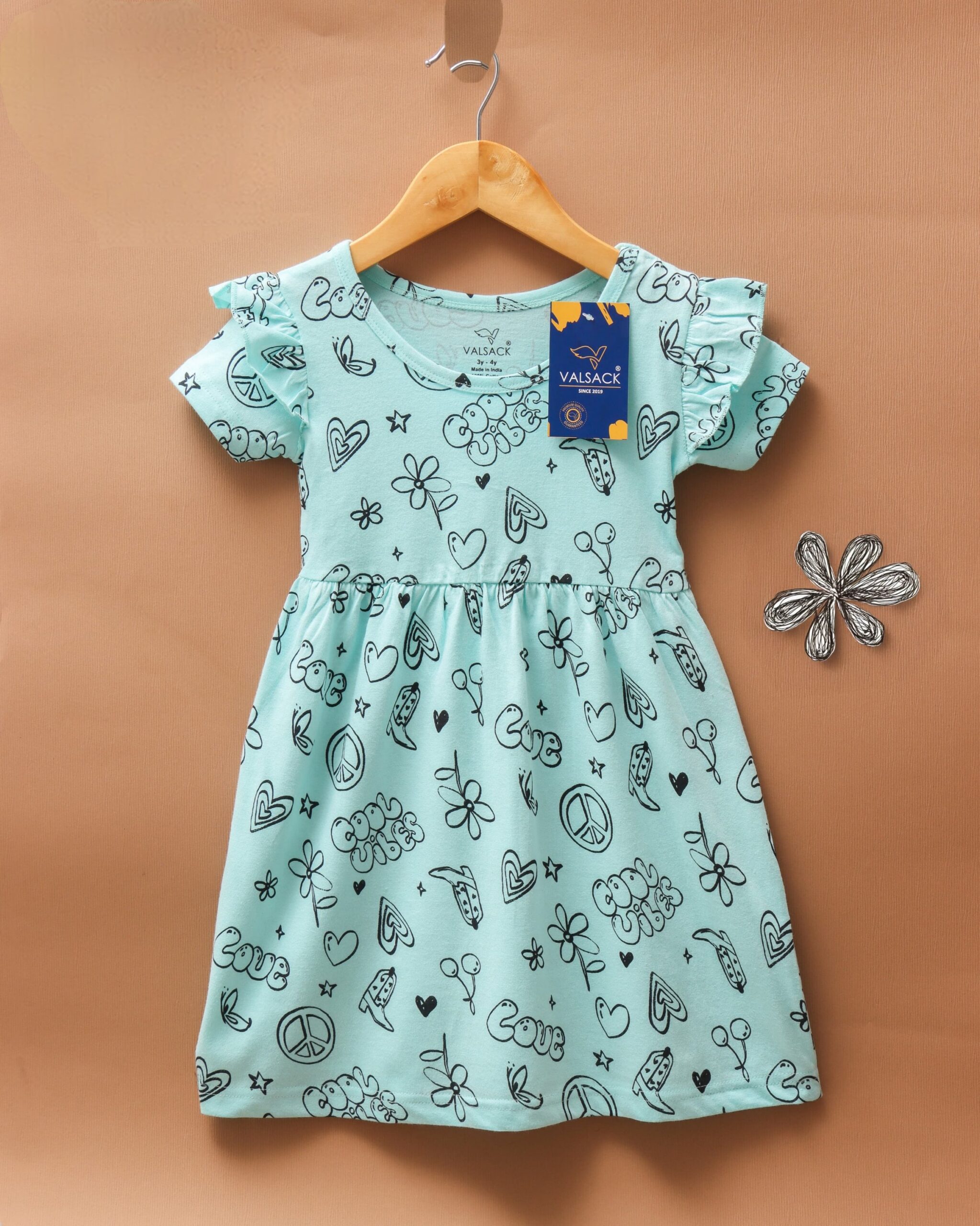 Kids Frock With Frill Sleeve - Image 11