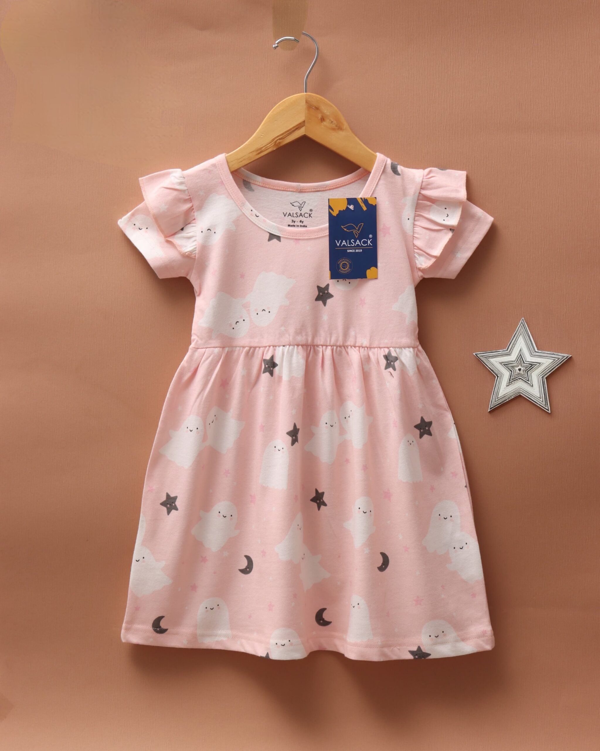 Kids Frock With Frill Sleeve - Image 2