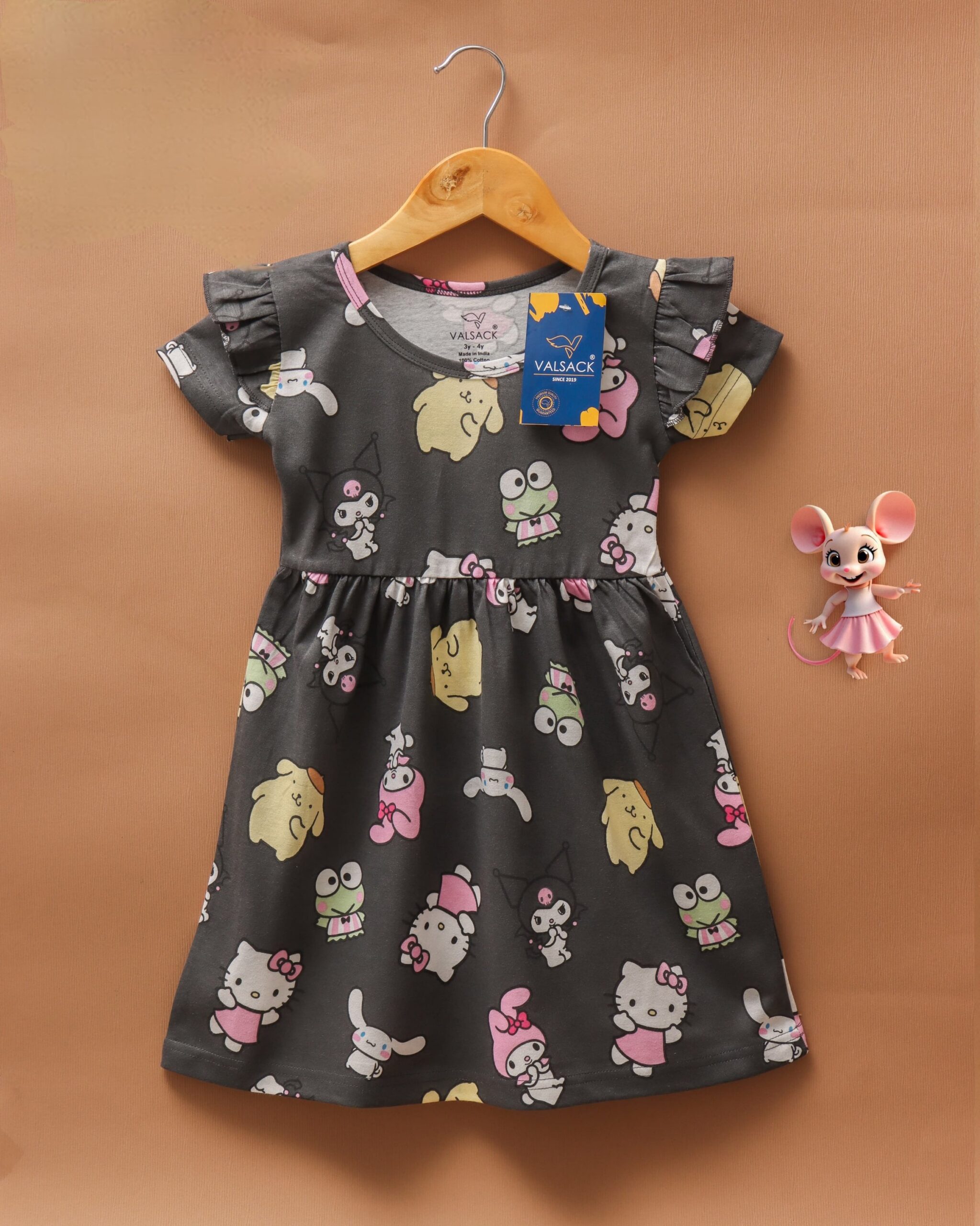 Kids Frock With Frill Sleeve - Image 6