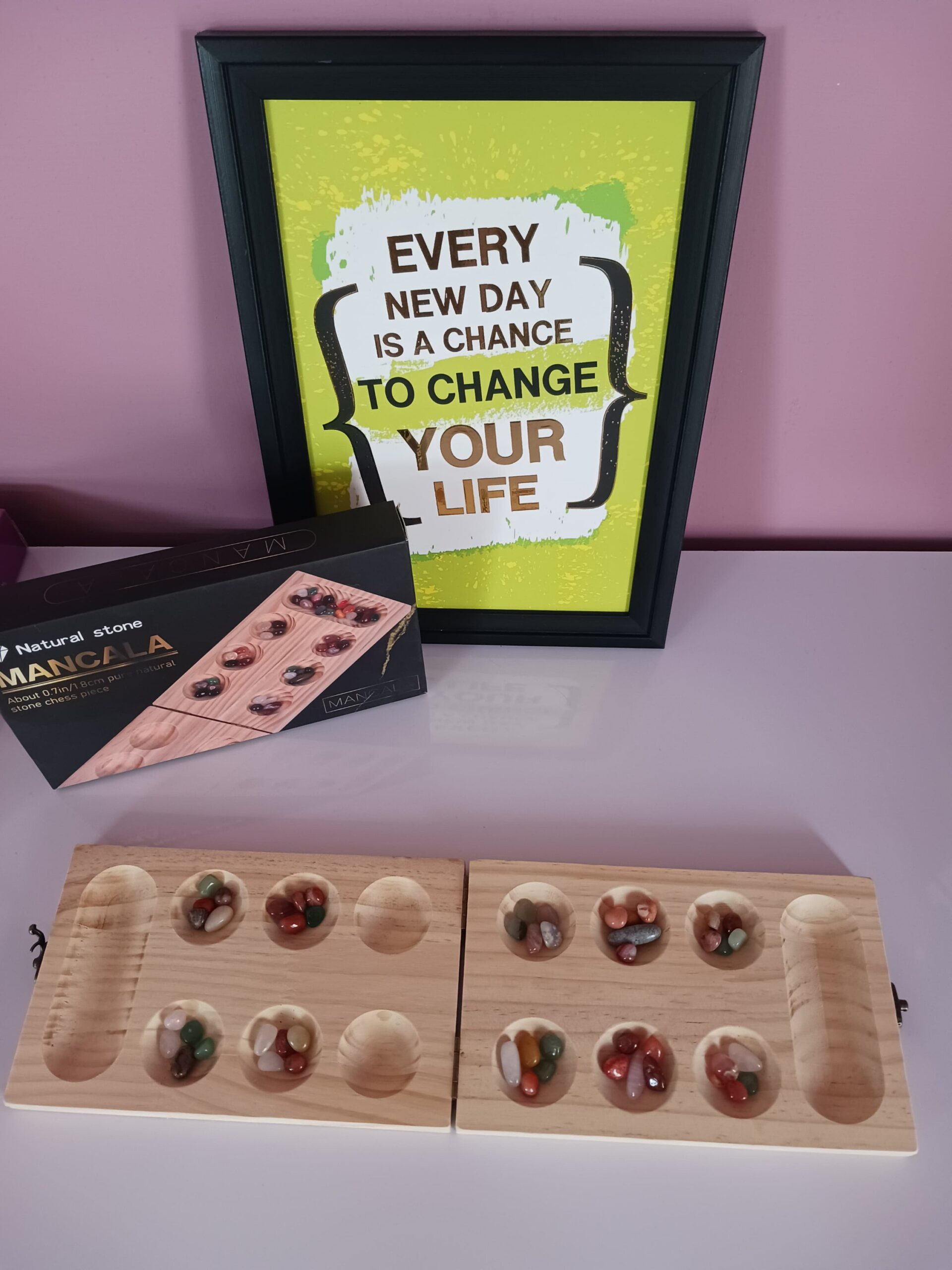 Premium Natural Stone Mancala Game Set(Pazhanguli) - Image 4