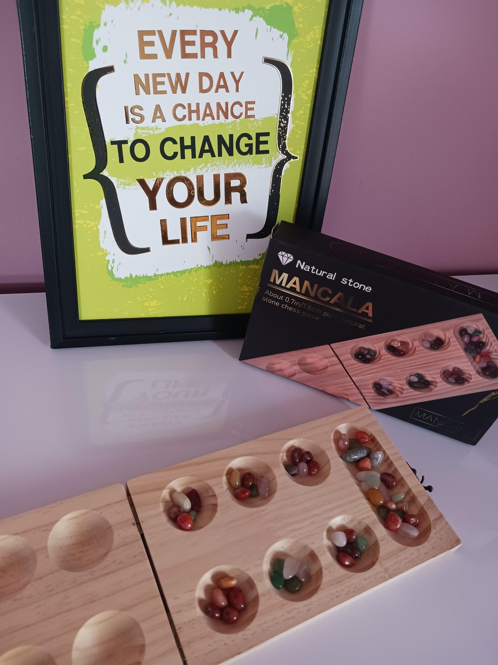 Premium Natural Stone Mancala Game Set(Pazhanguli)