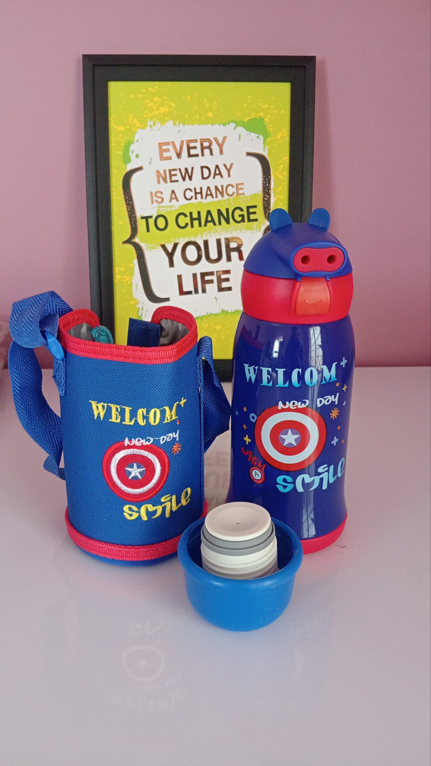 2 in 1 Vaccum cum Sipper Bottle with Bag - 550 ml - Image 2