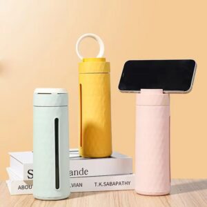 Textured Glass Bottle With Mobile Stand
