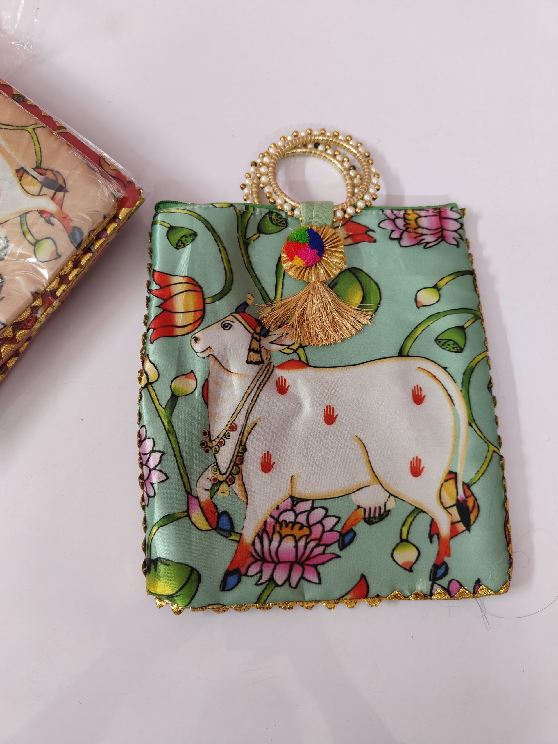 Pichwai Bag With Handle - Image 13
