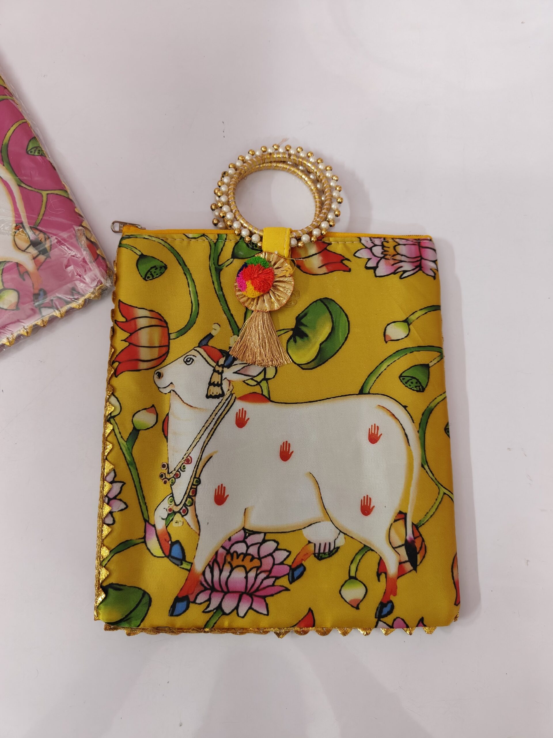 Pichwai Bag With Handle - Image 12