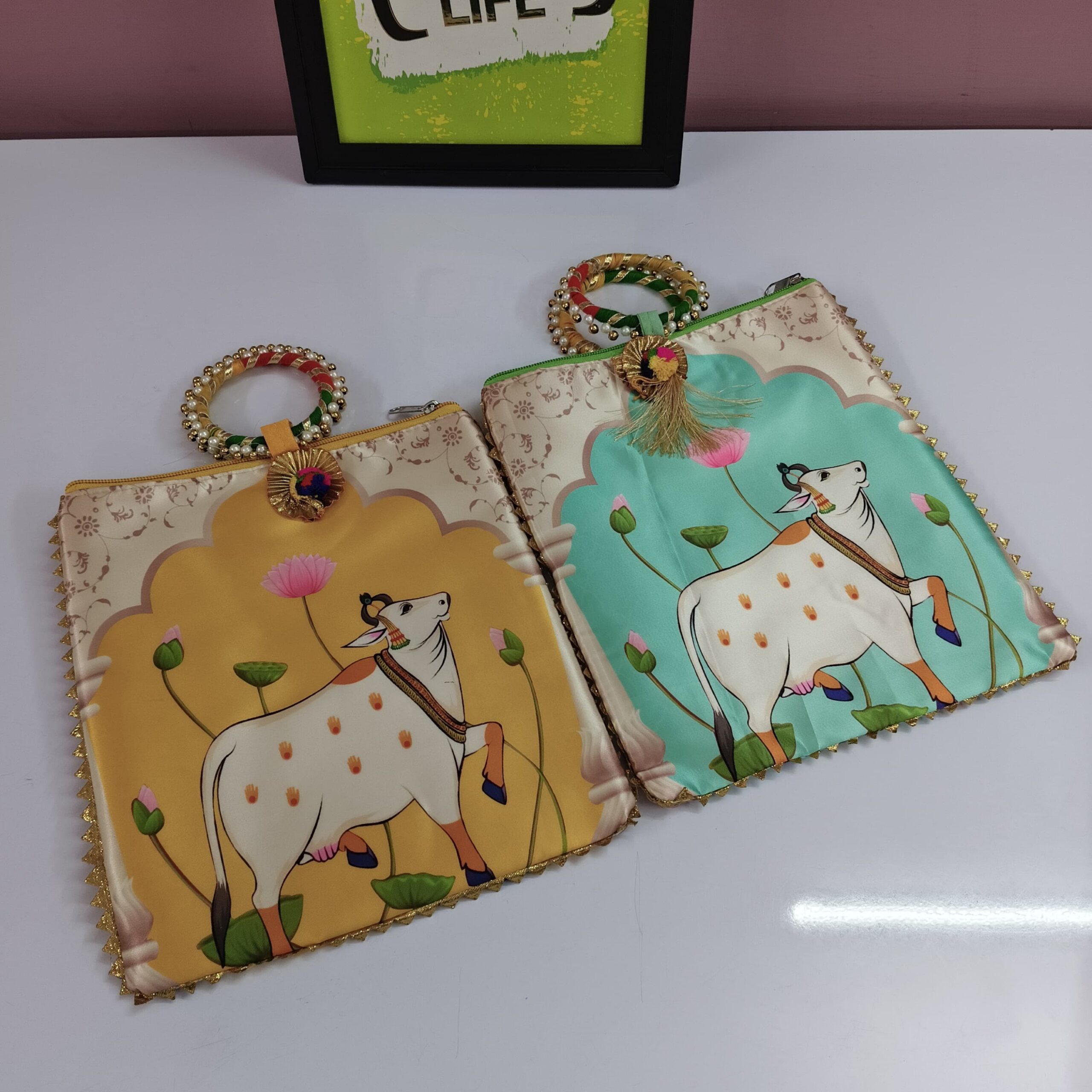Pichwai Bag With Handle - Image 2