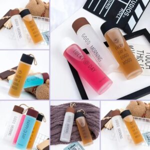 Creative Frosted Glass Water Bottle Portable Thick 400ml