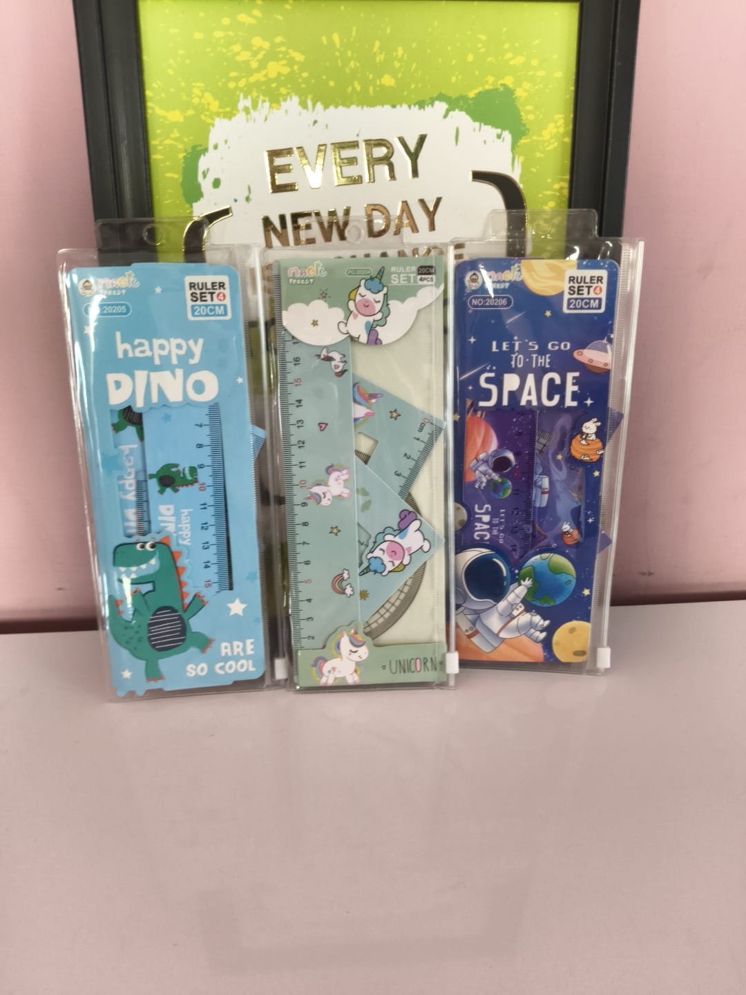 Geometry Ruler Set With Transparent Pouch