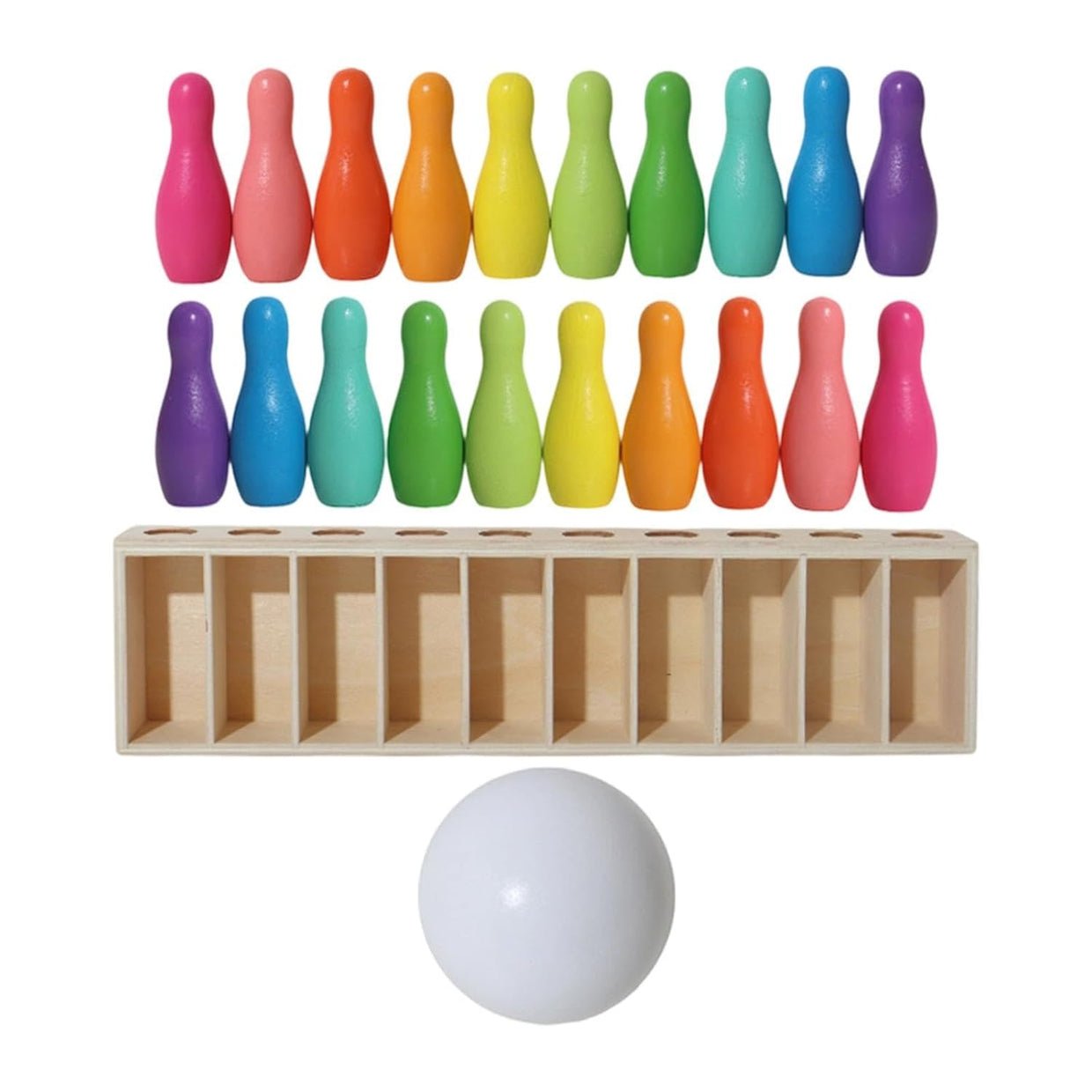 Rainbow Bowling & Memory Match Game Set - Image 2