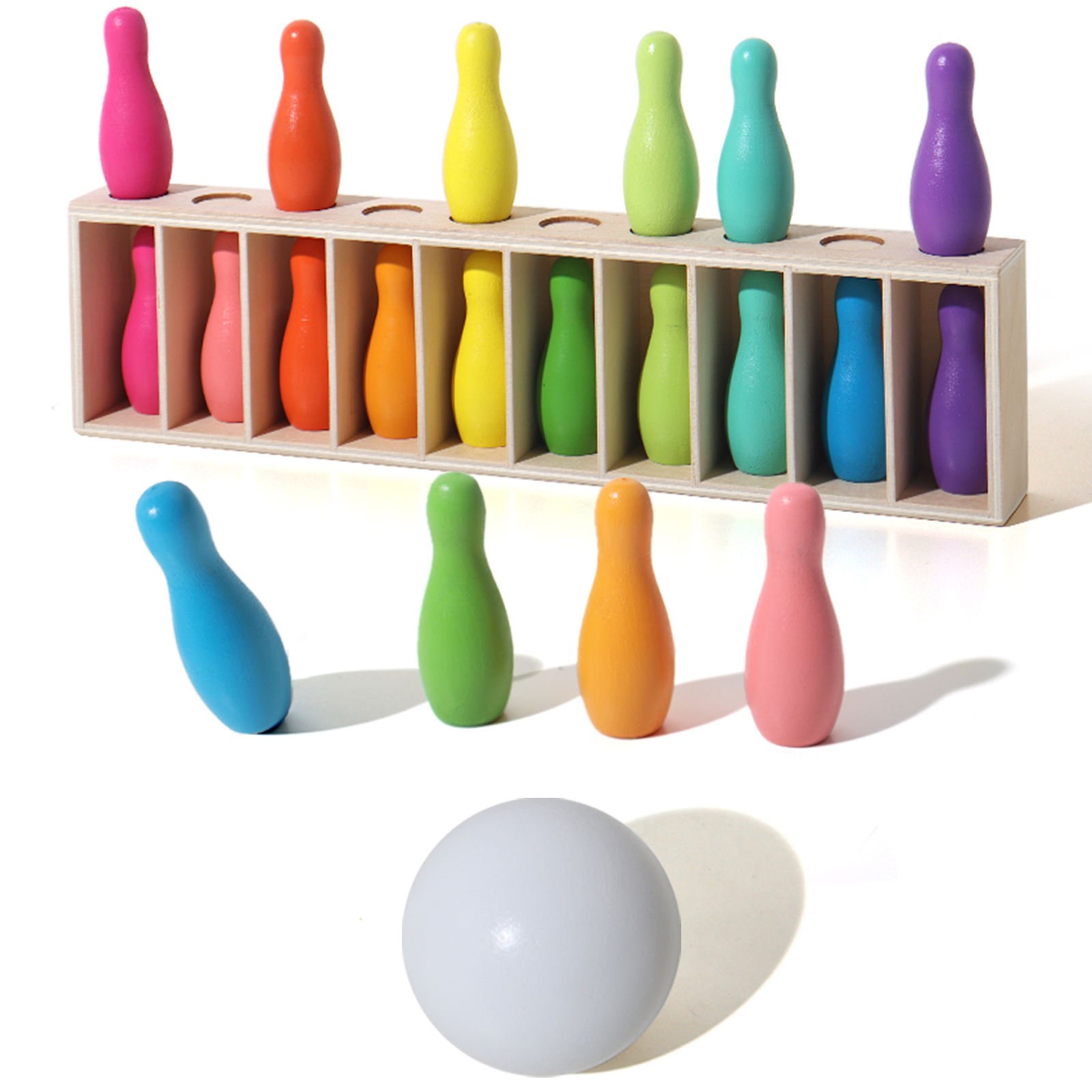 Rainbow Bowling & Memory Match Game Set - Image 3