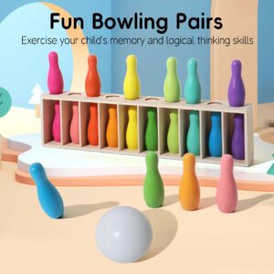 Rainbow Bowling & Memory Match Game Set