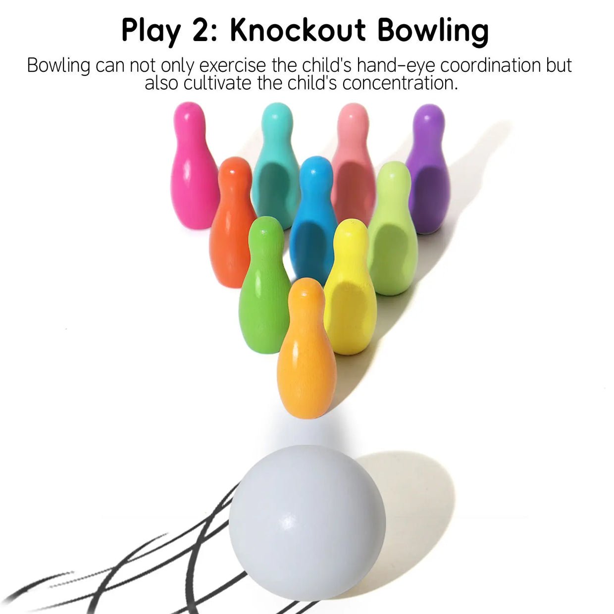 Rainbow Bowling & Memory Match Game Set - Image 5