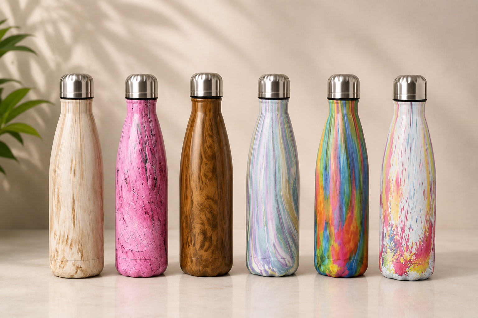 Marble Printed Bottles - 500 ml