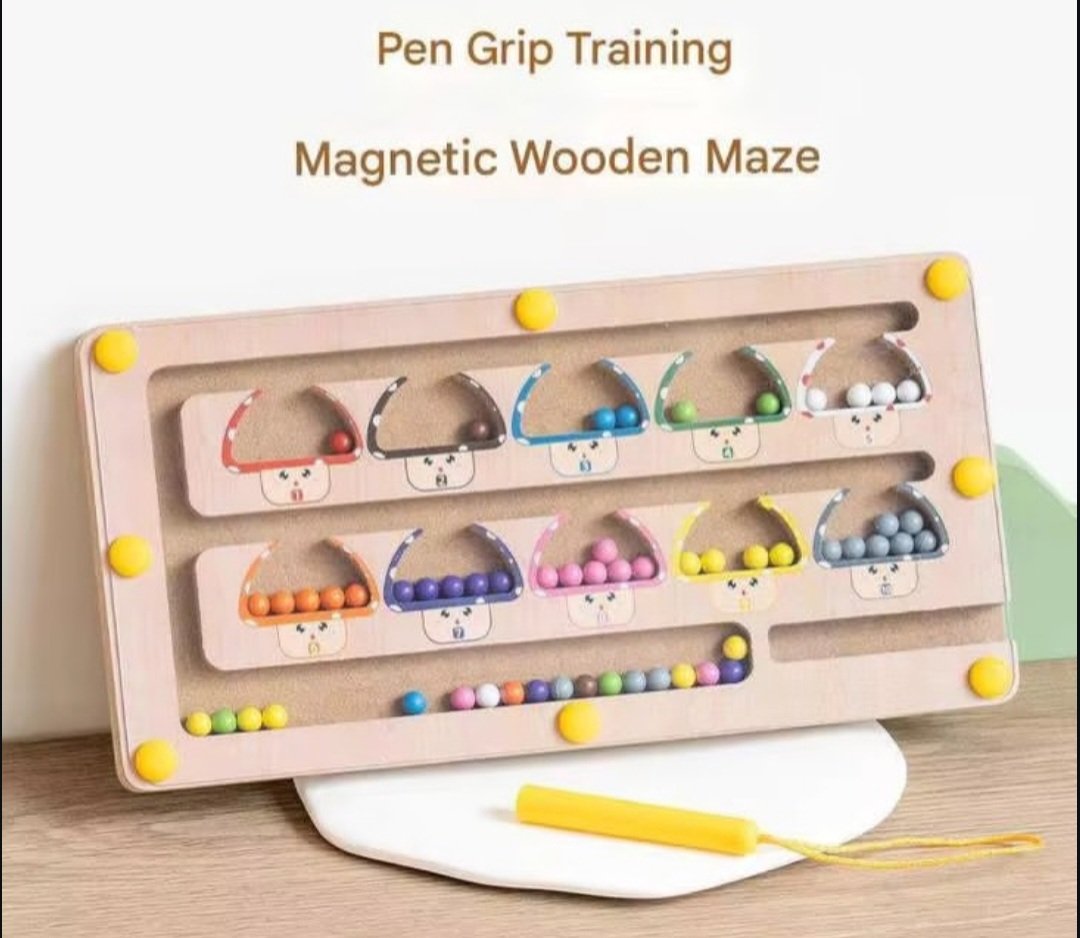 Wooden Magnetic Maze - Color Sorting and Counting - Image 2