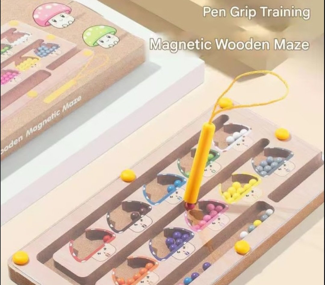 Wooden Magnetic Maze - Color Sorting and Counting - Image 3
