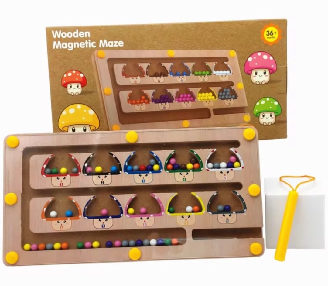 Wooden Magnetic Maze - Color Sorting and Counting - Image 8