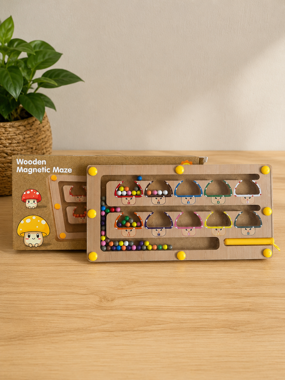 Wooden Magnetic Maze - Color Sorting and Counting
