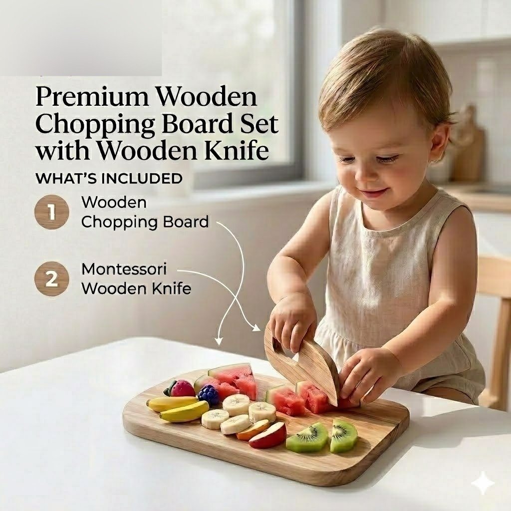 Wooden Cutting/Chopping Board for Kids - Image 4