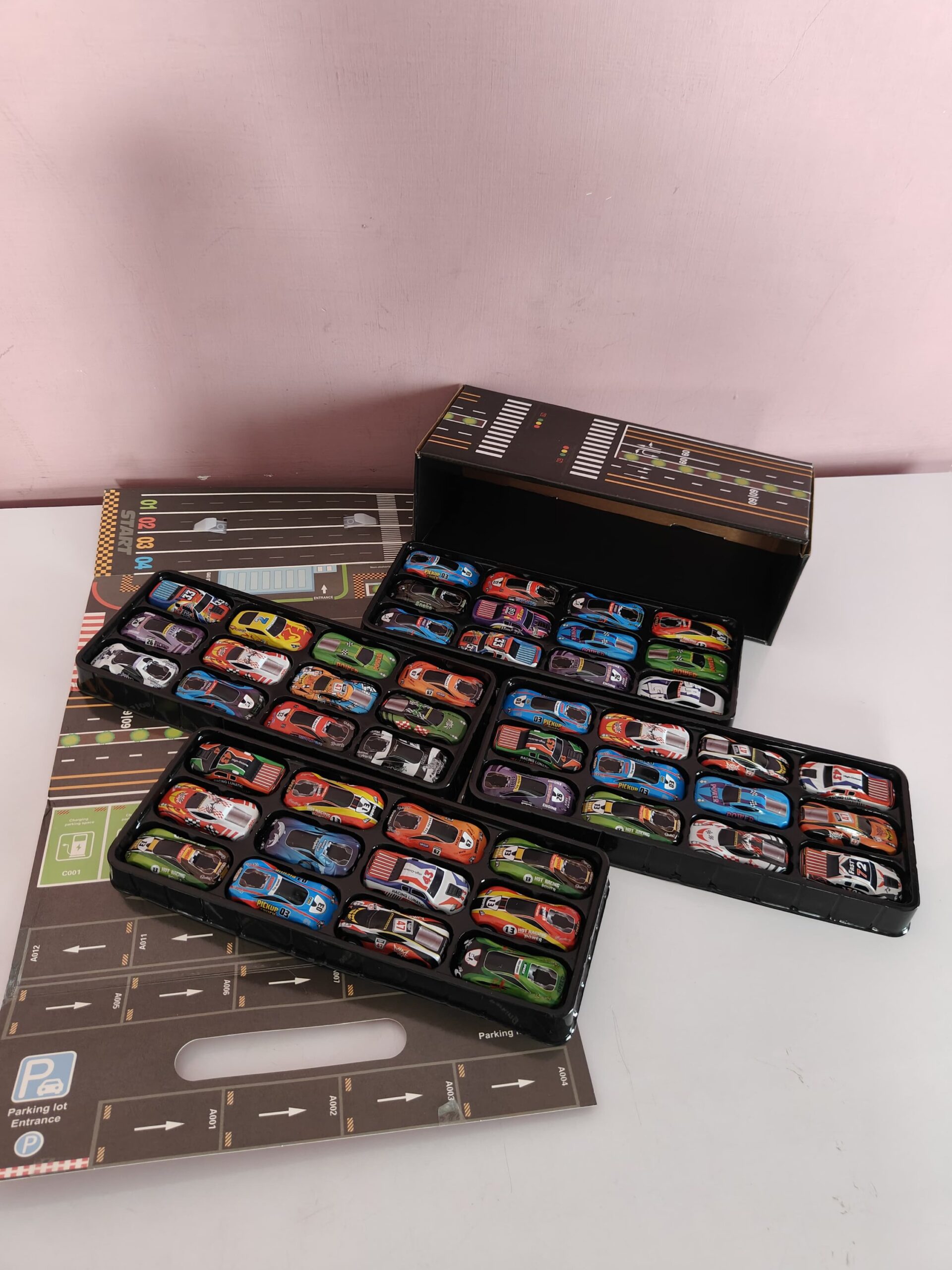 48 Piece Mini Pull Back Cars With Container for Kids - Image 25