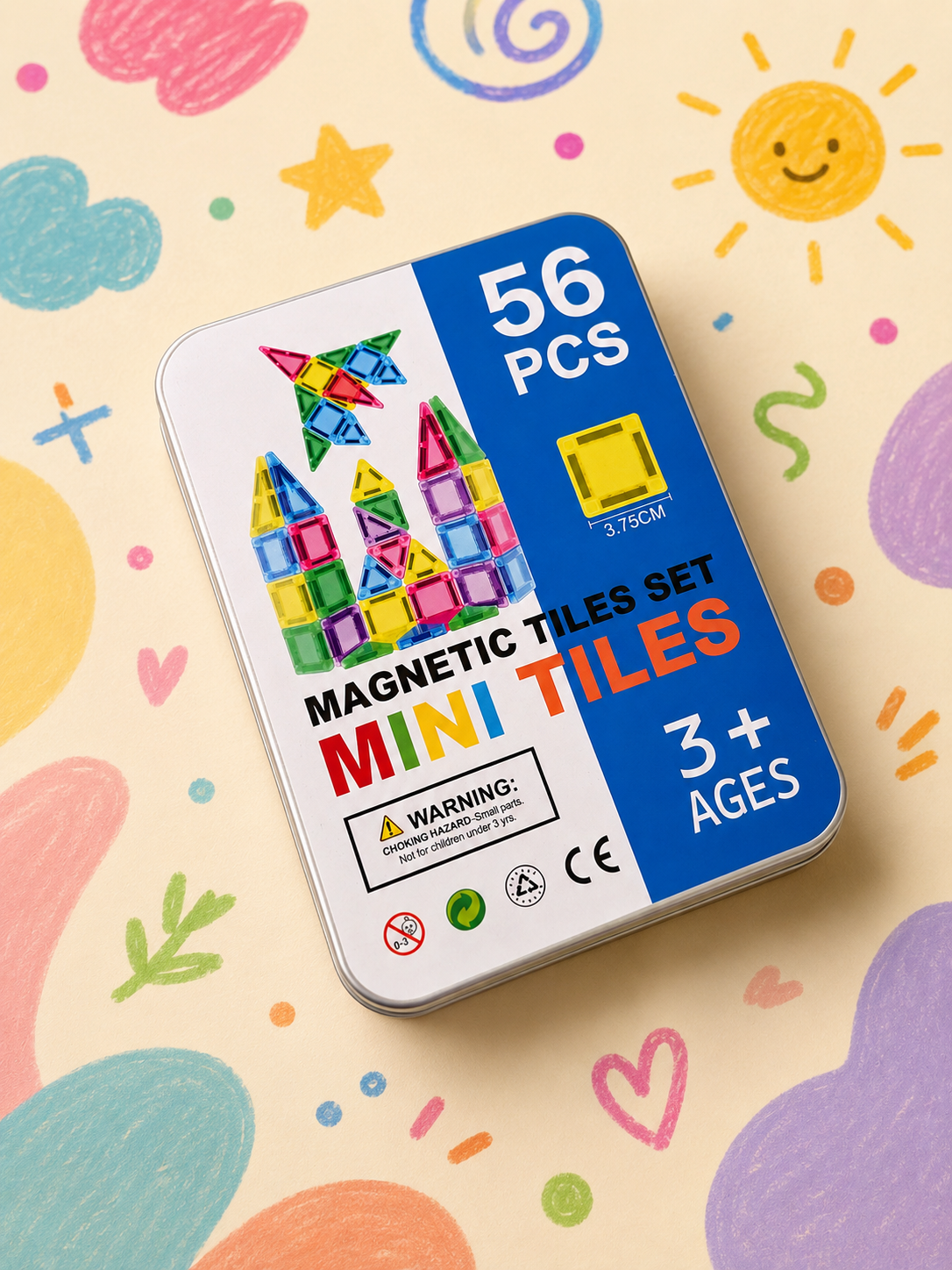 Magnetic Tiles in Box - 56 Pieces