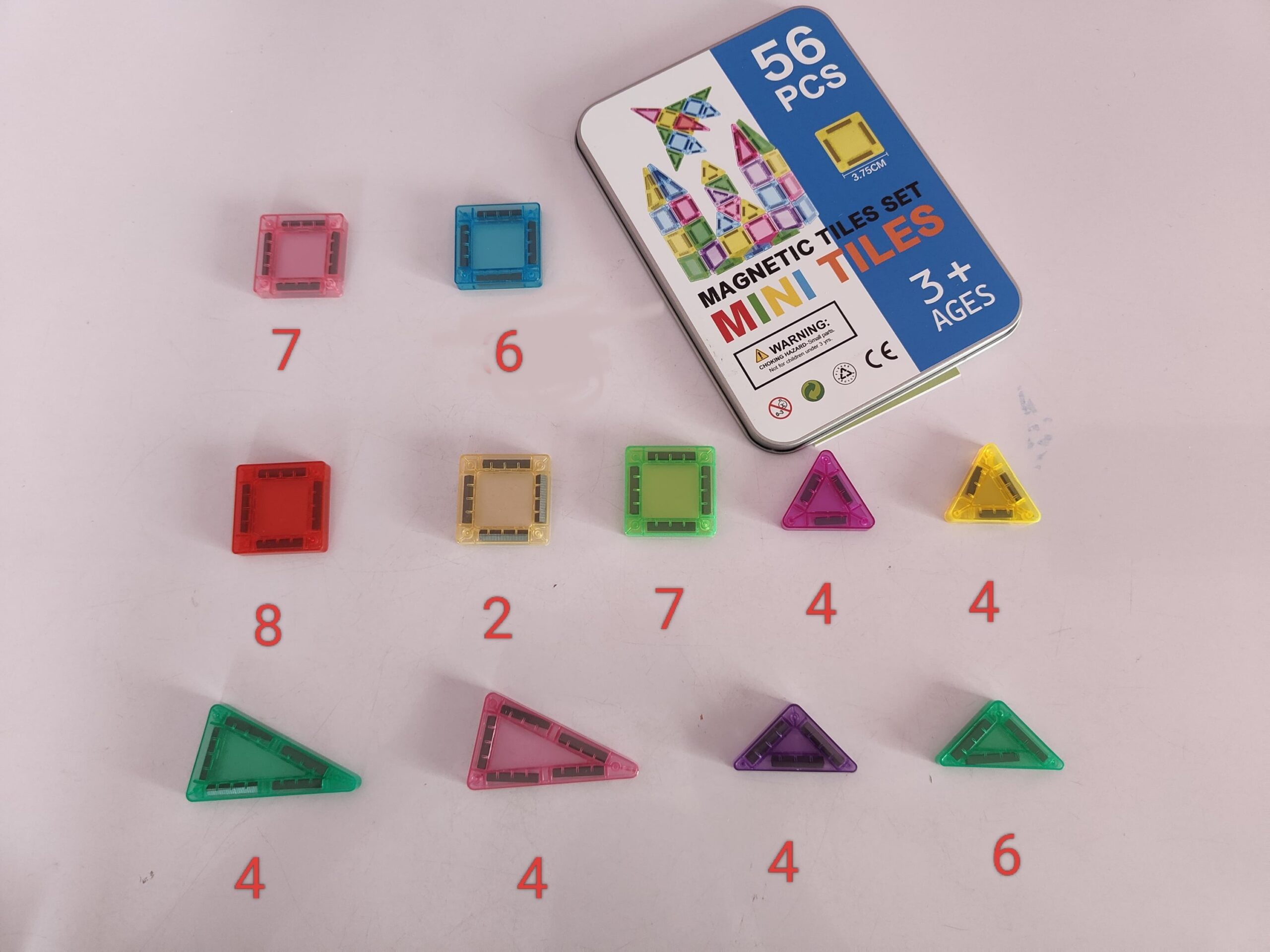 Magnetic Tiles in Box - 56 Pieces - Image 5