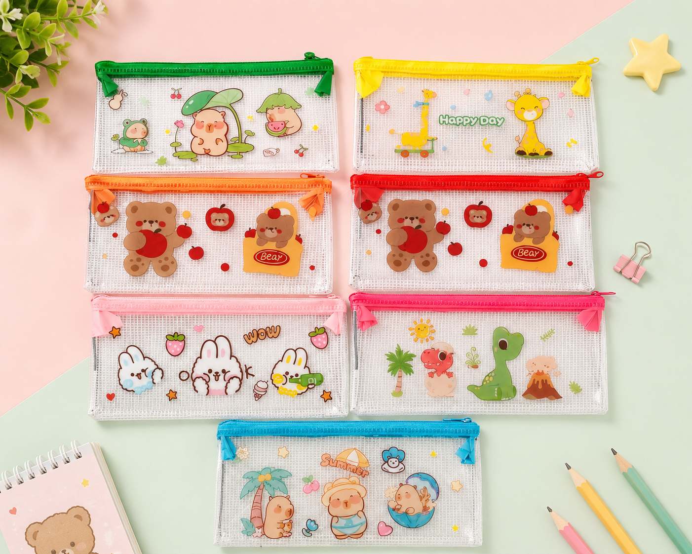 Cartoon Transparent Pouch(1pc)