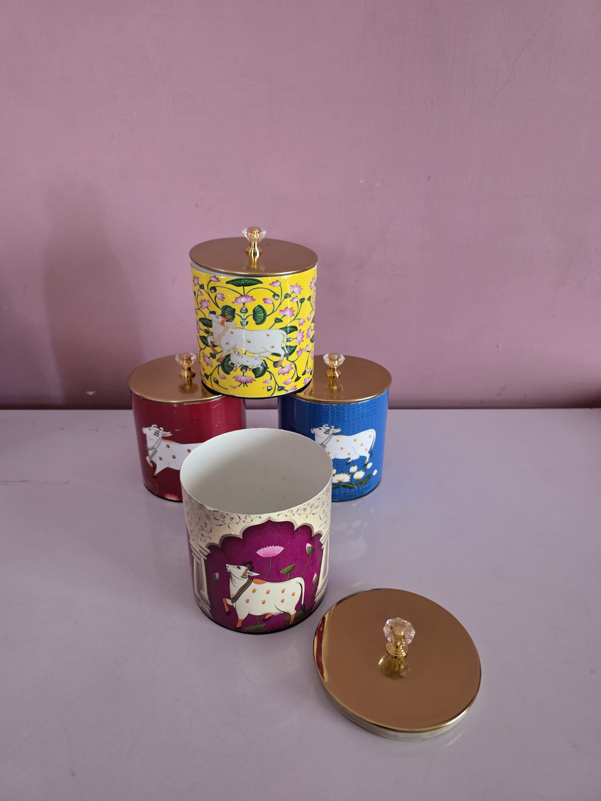 Pichwai Metal Storage Canister(4×4 inches) - Image 4