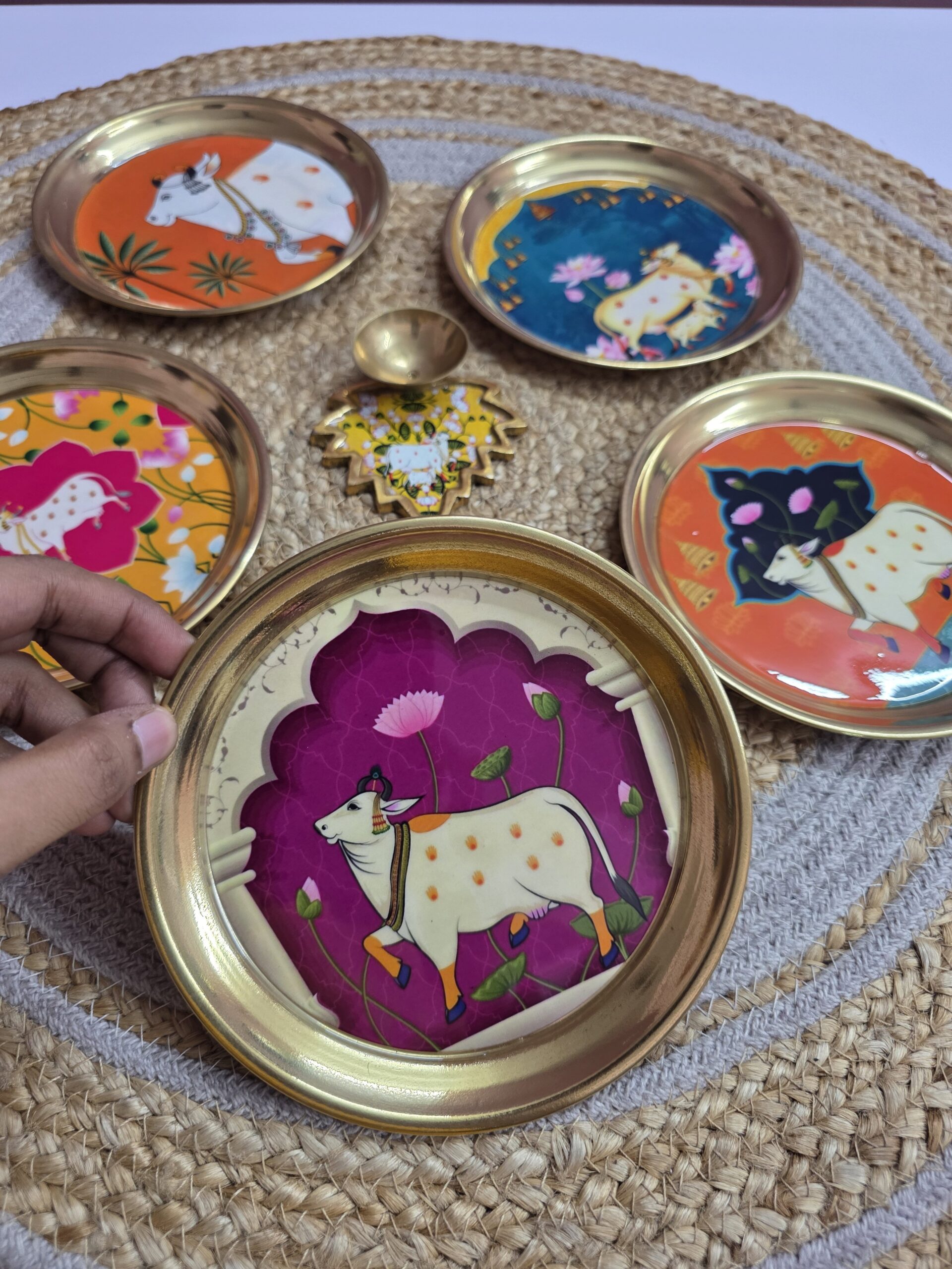 Brass Pooja Plate - 6 inches(1 pc) - Image 3
