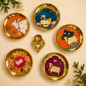 Brass Pooja Plate - 6 inches(1 pc)