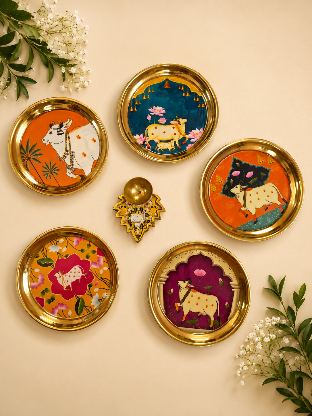Brass Pooja Plate - 6 inches(1 pc)