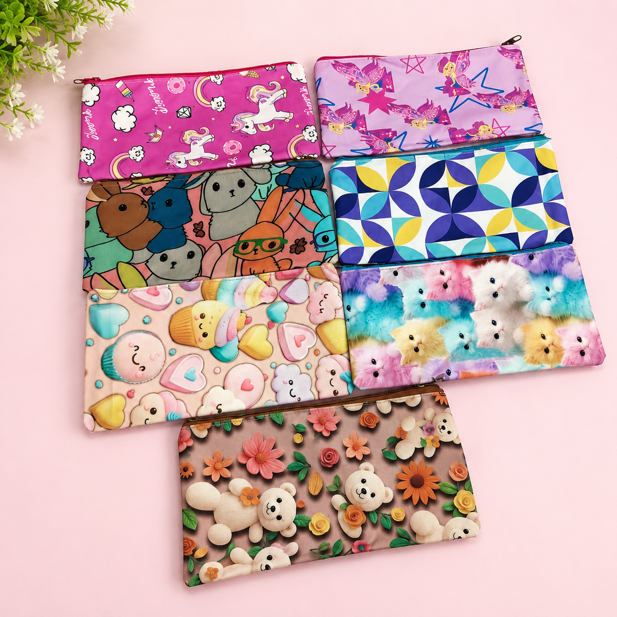 Cute Printed Multi-Purpose Zipper Pouch