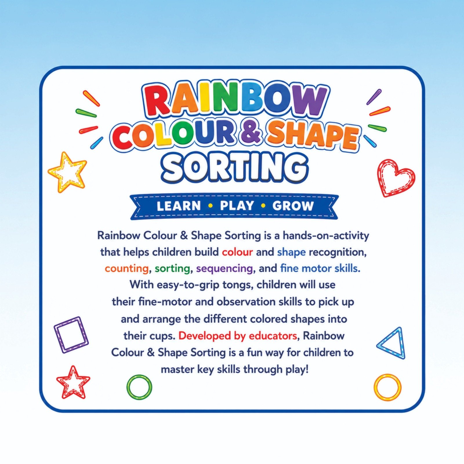 Rainbow Color & Shape Sorting - Image 5