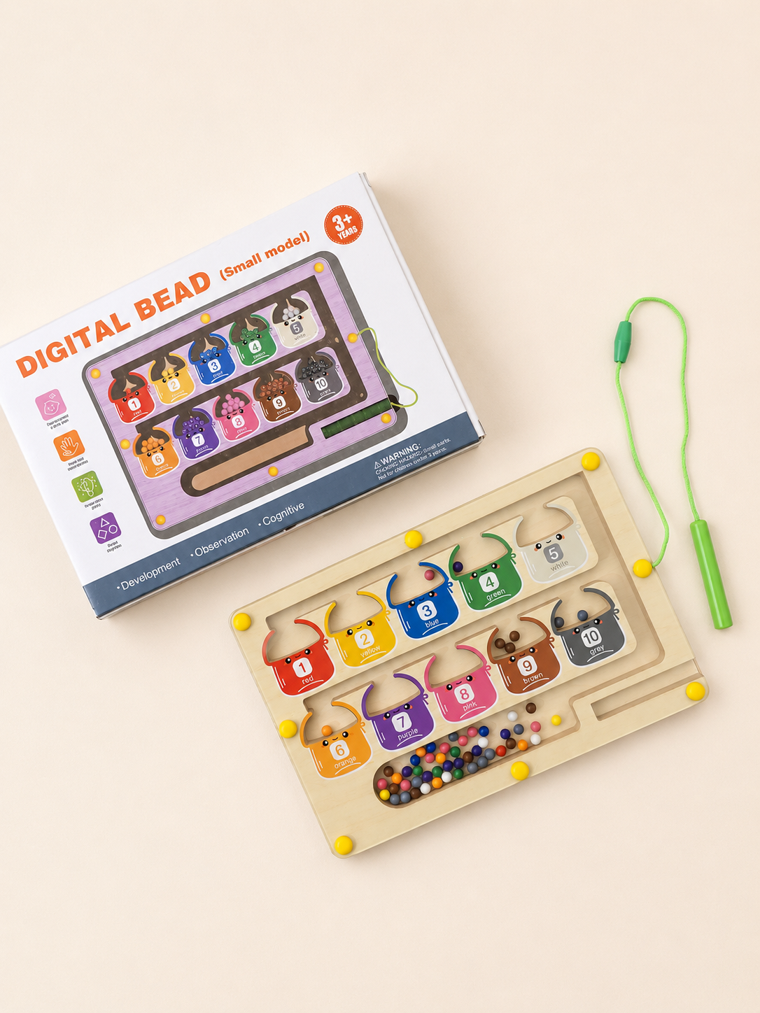 Wooden Magnetic Bead Counting & Sorting Board - Image 3