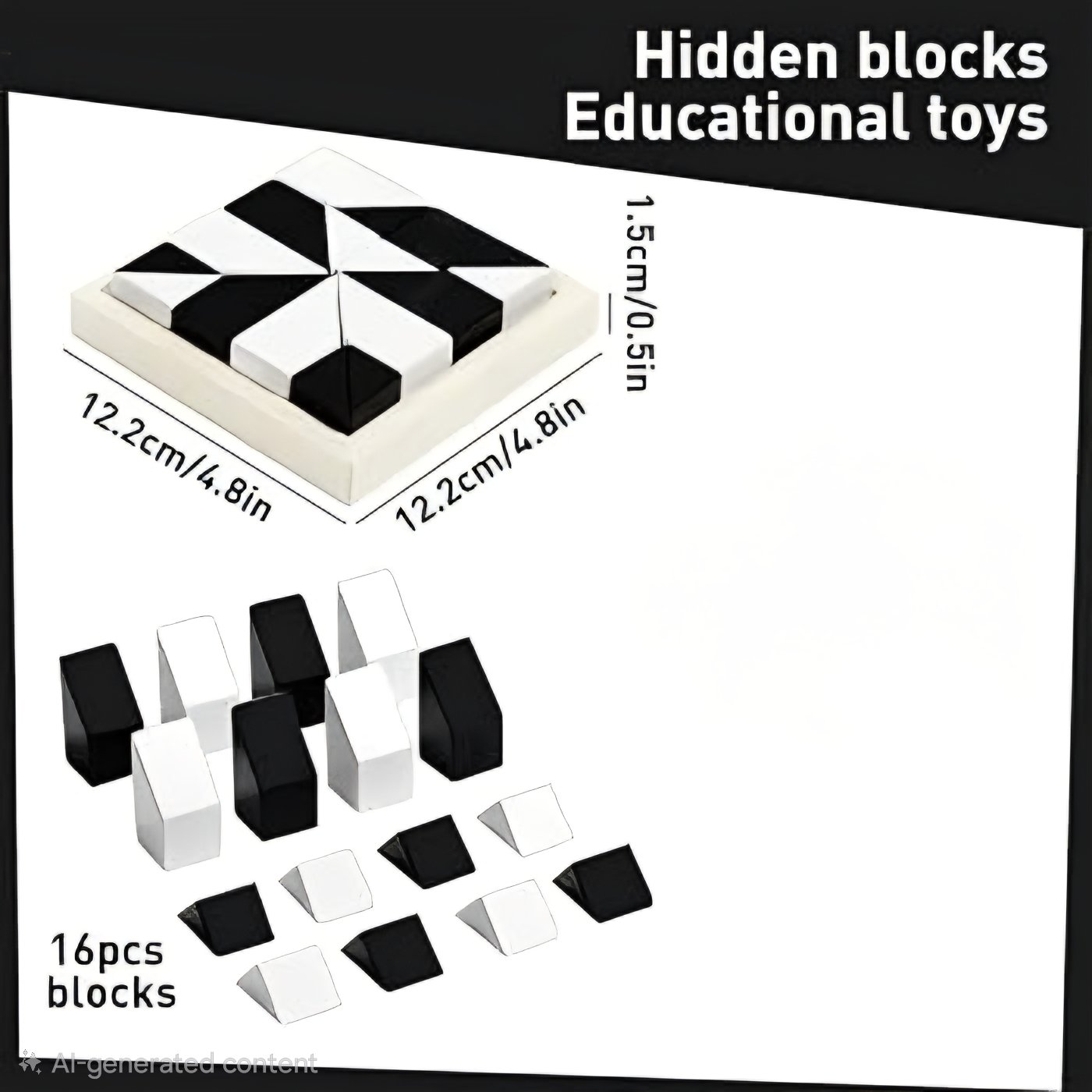 Black and White Hidden Geometric Puzzle - Image 2