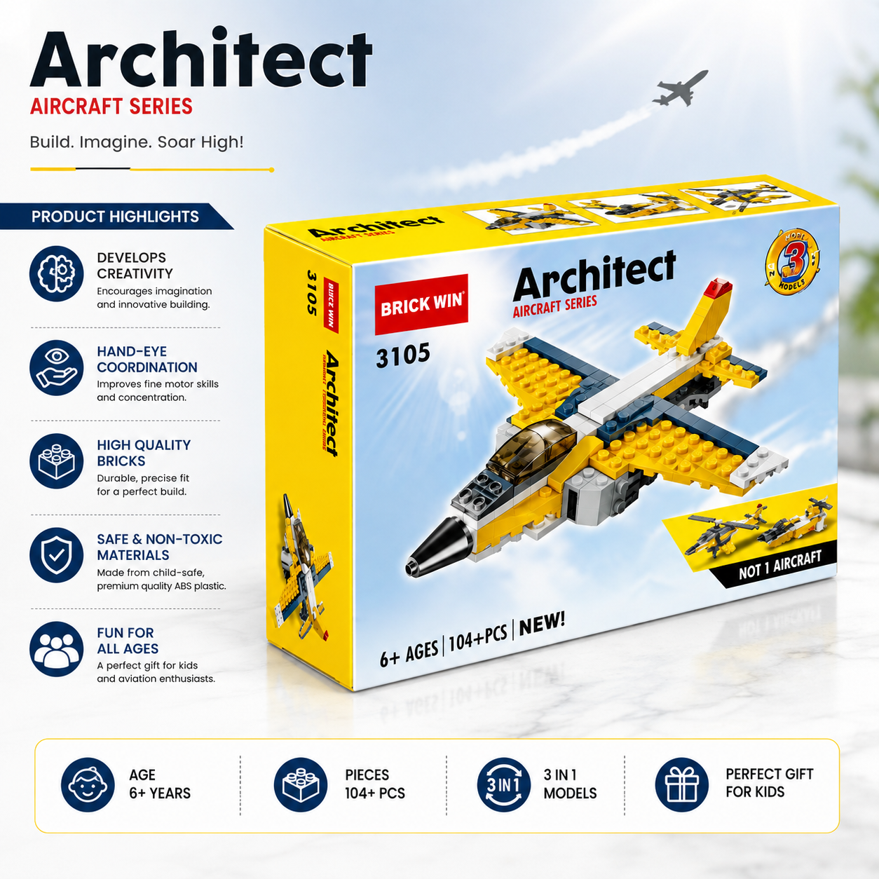 3 in 1 Architect Bricks Toy