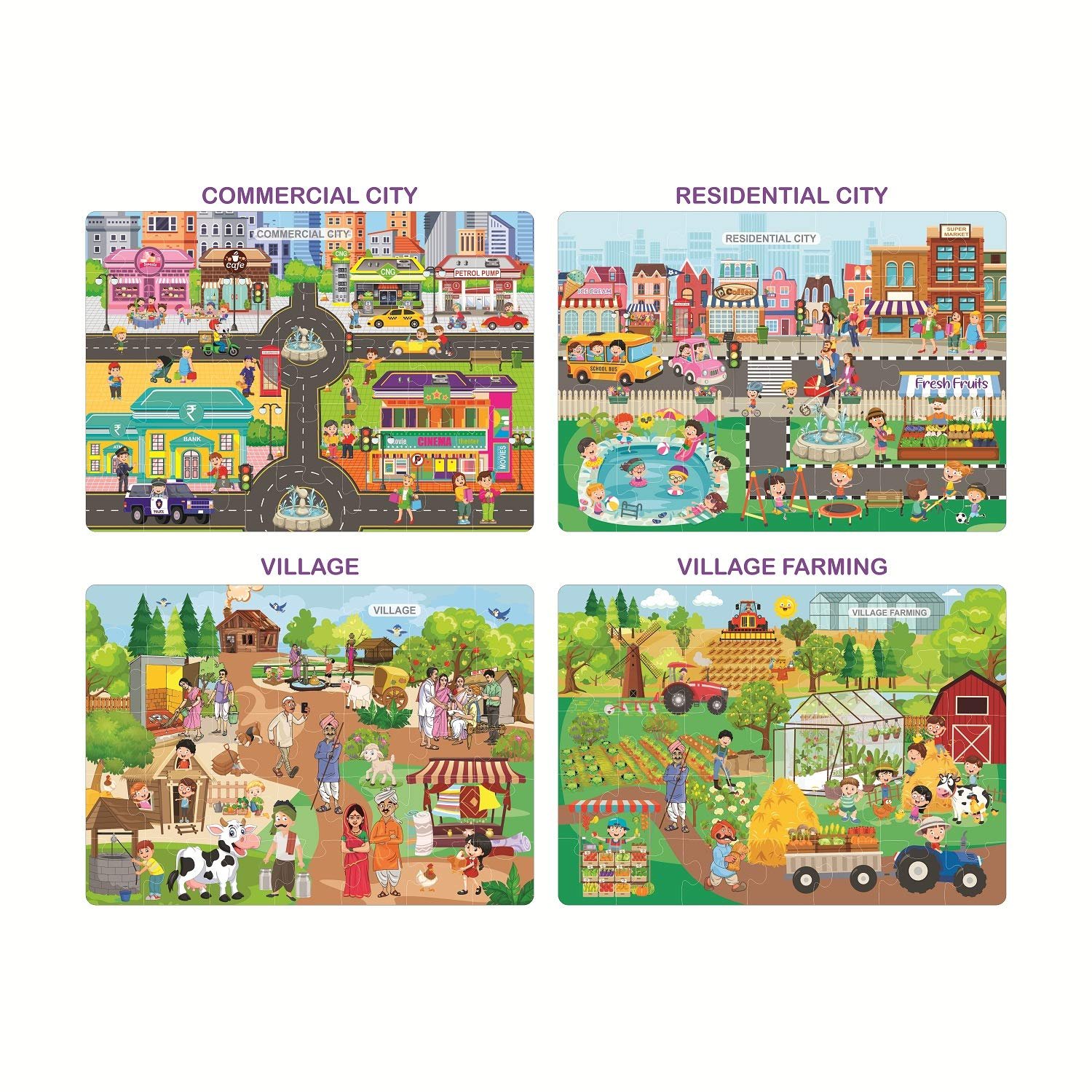 4-in-1 Educational Jigsaw Puzzle Set - Image 9