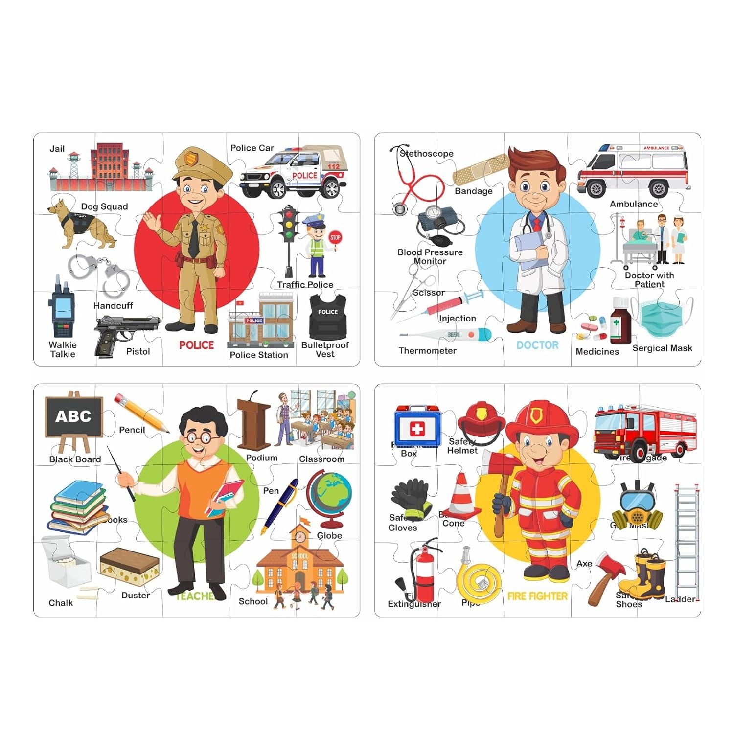 4-in-1 Educational Jigsaw Puzzle Set - Image 2