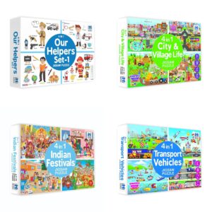 4-in-1 Educational Jigsaw Puzzle Set
