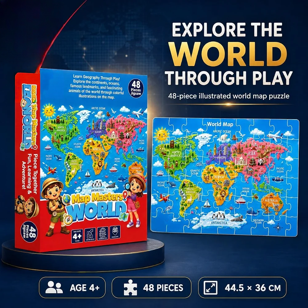 Map Masters World Map 48-Piece Jigsaw Puzzle - Image 7