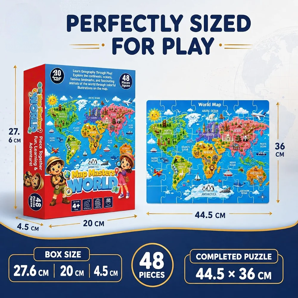 Map Masters World Map 48-Piece Jigsaw Puzzle - Image 2
