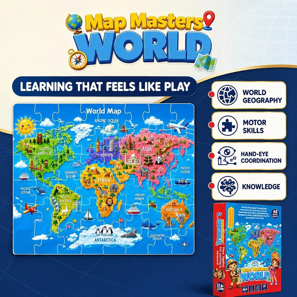 Map Masters World Map 48-Piece Jigsaw Puzzle - Image 4