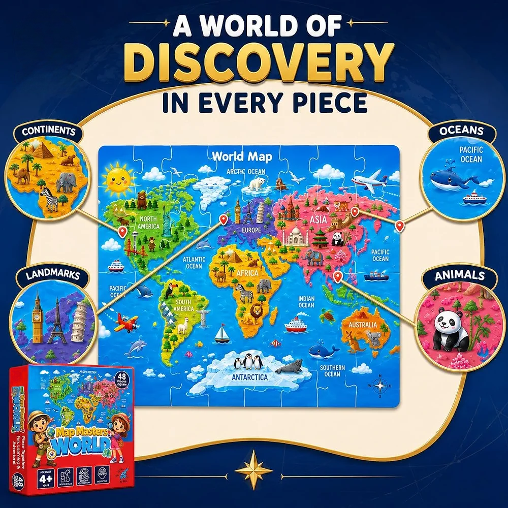 Map Masters World Map 48-Piece Jigsaw Puzzle - Image 5