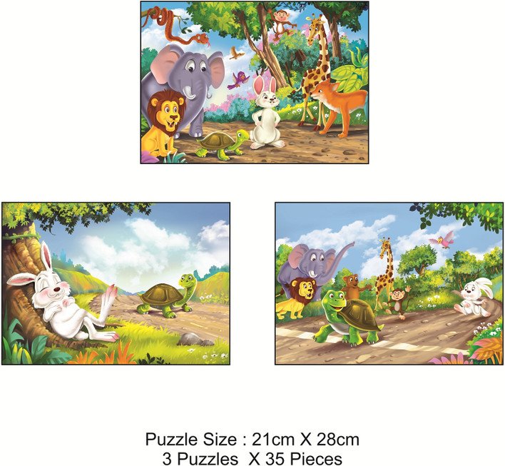 Hare & Tortoise Story Puzzle – Pack of 3 Puzzles - Image 5