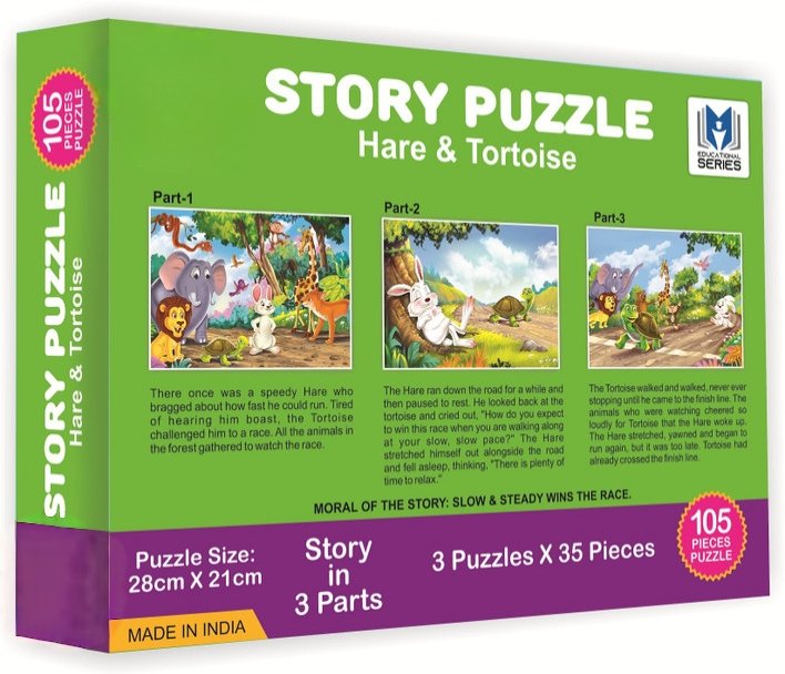 Hare & Tortoise Story Puzzle – Pack of 3 Puzzles - Image 3