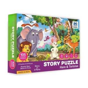 Hare & Tortoise Story Puzzle – Pack of 3 Puzzles